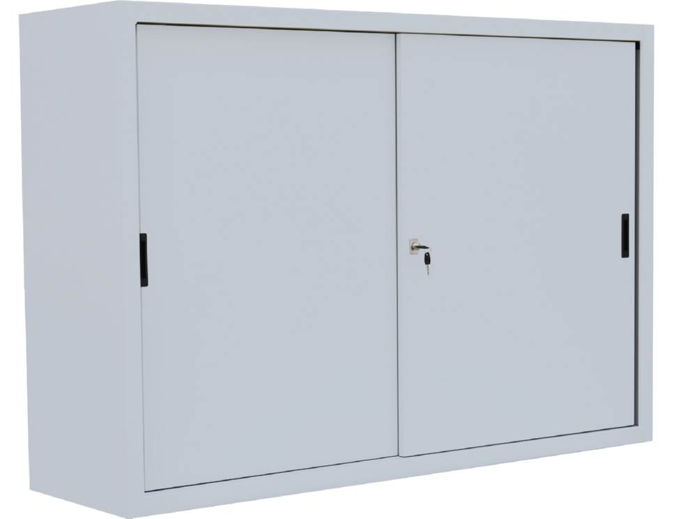 Produktbild Lüllmann Schiebetürenschrank mit 2 Fachböden 1090 x 1600 x 450 mm in lichtgrau