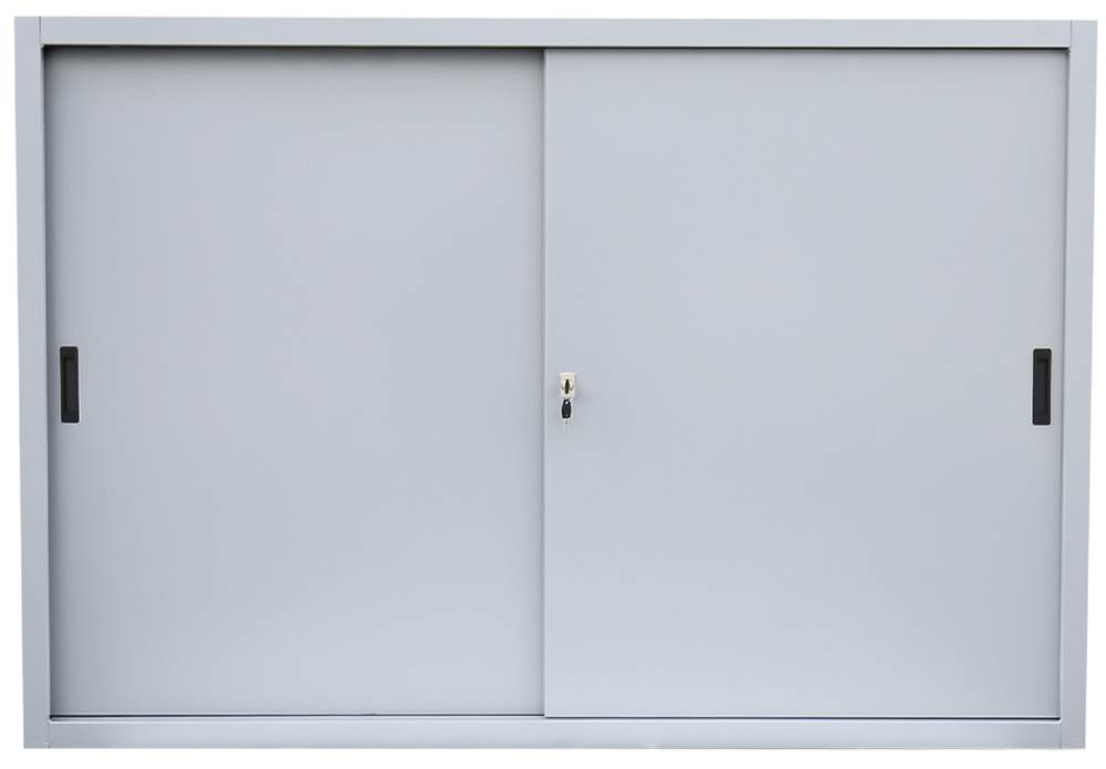 Produktbild Lüllmann Schiebetürenschrank mit 2 Fachböden 1090 x 1600 x 450 mm in lichtgrau bild 2
