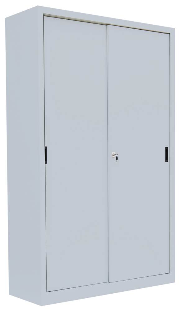 Produktbild Lüllmann Schiebetürenschrank mit 4 Fachböden 1950 x 1200 x 450 mm in lichtgrau