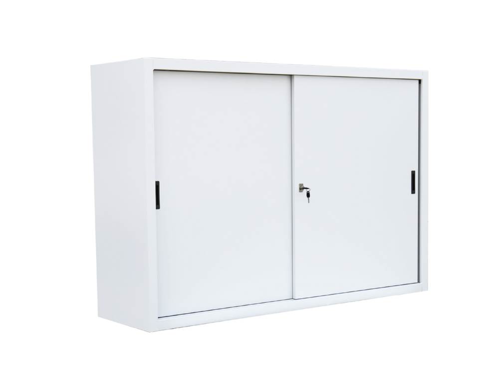 Produktbild Lüllmann Schiebetürenschrank mit 2 Fachböden 1090 x 1600 x 450 mm in signalweiß