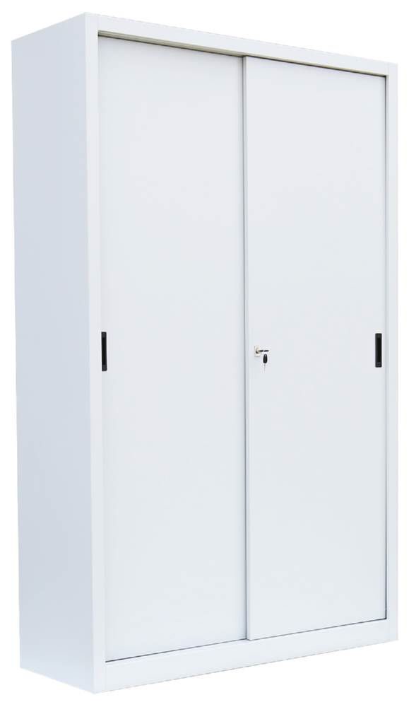 Produktbild Lüllmann Schiebetürenschrank mit 4 Fachböden 1950 x 1200 x 450 mm in signalweiß bild 1