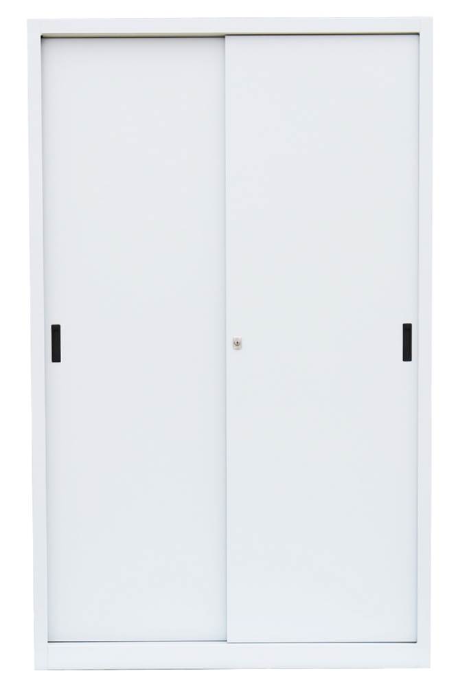 Produktbild Lüllmann Schiebetürenschrank mit 4 Fachböden 1950 x 1200 x 450 mm in signalweiß bild 2