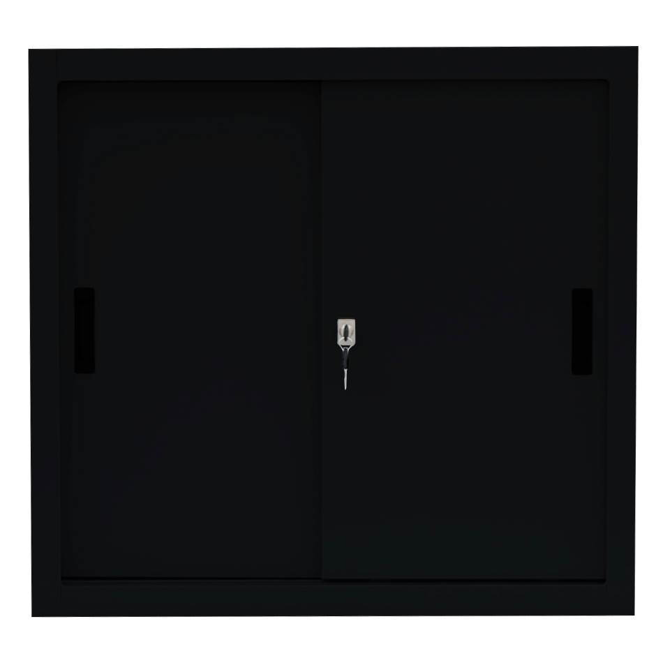 Produktbild Lüllmann Schiebetürenschrank mit 1 Fachboden 750 x 800 x 450 mm in tief schwarz bild 2