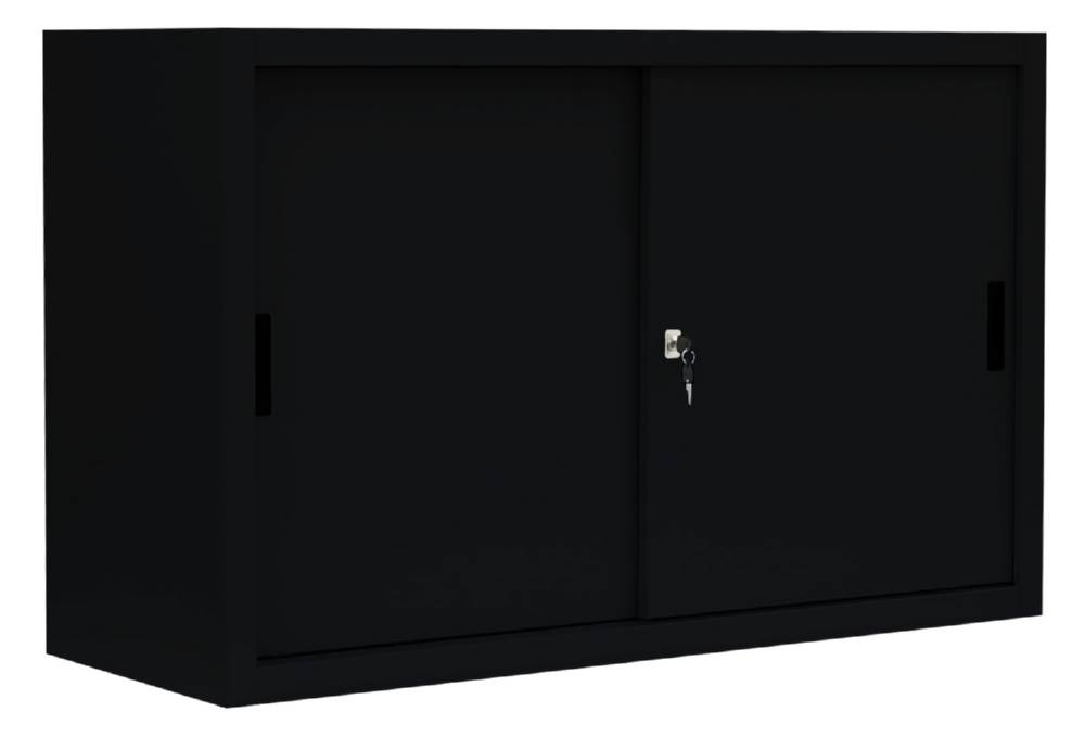 Produktbild Lüllmann Schiebetürenschrank mit 1 Fachböden 750 x 1200 x 450 mm in tief schwarz bild 1