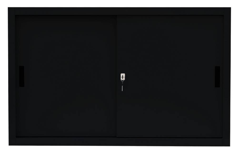 Produktbild Lüllmann Schiebetürenschrank mit 1 Fachböden 750 x 1200 x 450 mm in tief schwarz bild 2