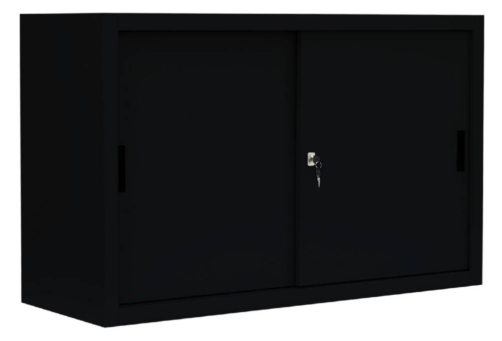 Produktbild Lüllmann Schiebetürenschrank mit 1 Fachboden 750 x 1600 x 450 mm in tief schwarz