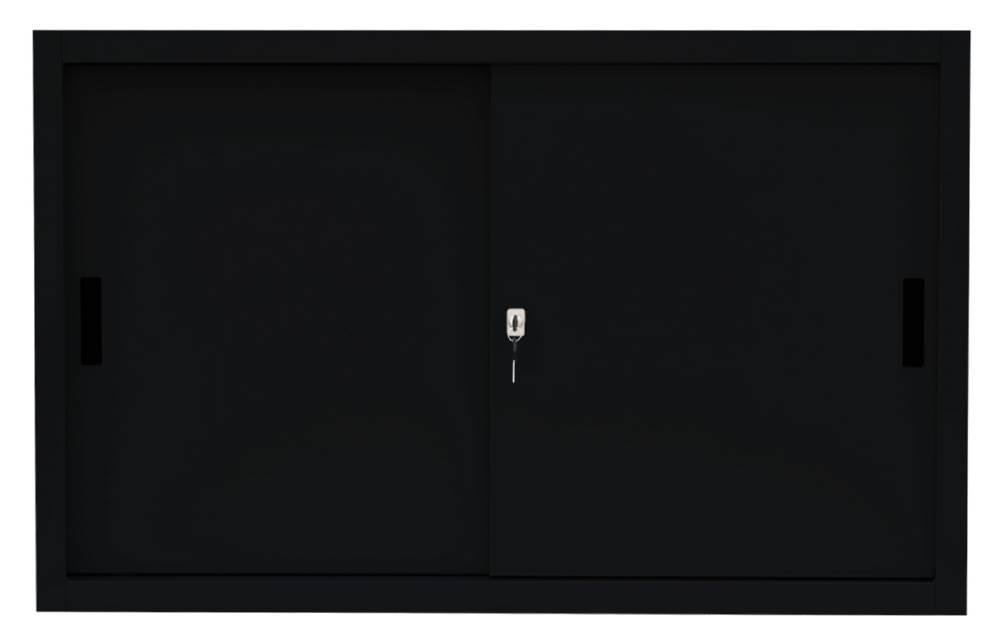 Produktbild Lüllmann Schiebetürenschrank mit 1 Fachboden 750 x 1600 x 450 mm in tief schwarz bild 2
