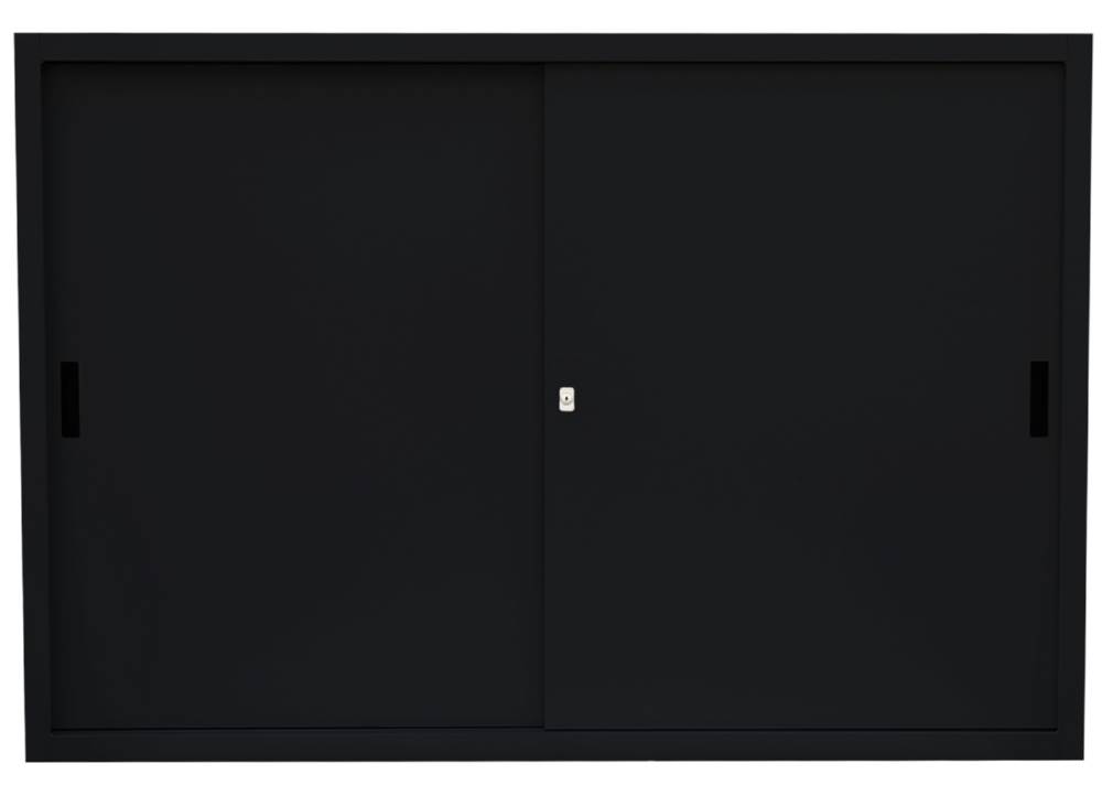 Produktbild Lüllmann Schiebetürenschrank mit 2 Fachböden 1090 x 1600 x 450 mm in tief schwarz bild 2