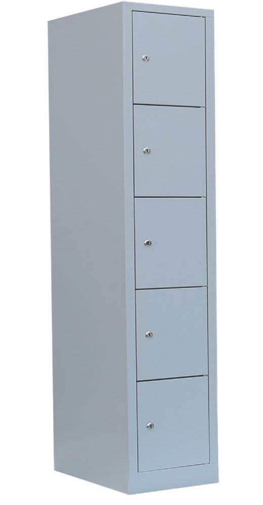 Produktbild Lüllmann XL Schließfachschrank 5 Fächer 1900 x 415 x 450 mm lichtgrau bild 7