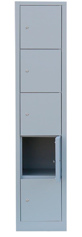 Produktbild Lüllmann XL Schließfachschrank 5 Fächer 1900 x 415 x 450 mm lichtgrau bild 8