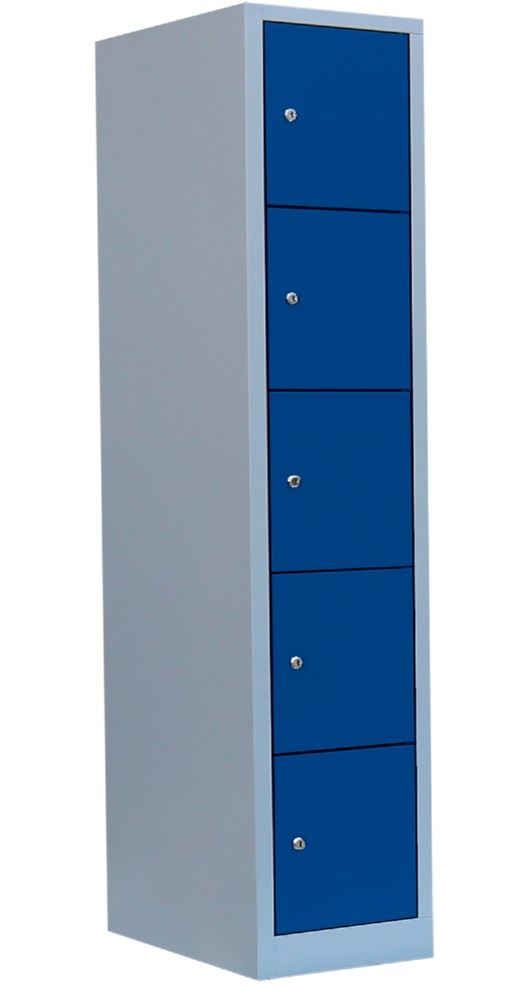 Produktbild Lüllmann XL Schließfachschrank 5 Fächer 1900 x 415 x 450 mm lichtgrau enzian bild 6