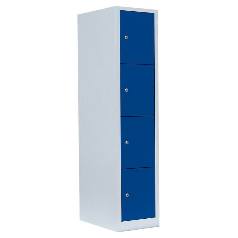 Produktbild Lüllmann Schließfachschrank 1 Abteil 4 Fächer 1800 x 415 x 500 mm lichtgrau enzianblau