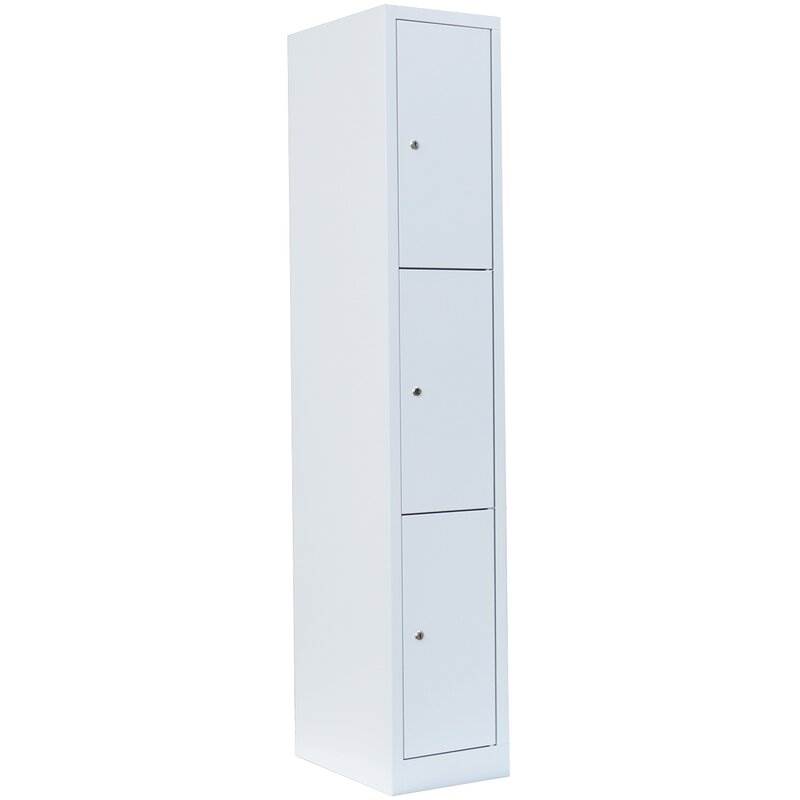 Produktbild Lüllmann Schließfachschrank 1 Abteil 3 Fächer 1800 x 315 x 500 mm signalweiß