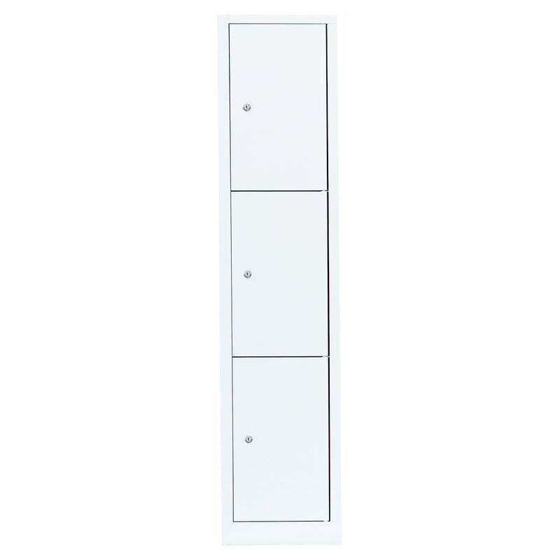 Produktbild Lüllmann Schließfachschrank 1 Abteil 3 Fächer 1800 x 415 x 500 mm in signalweiß bild 2