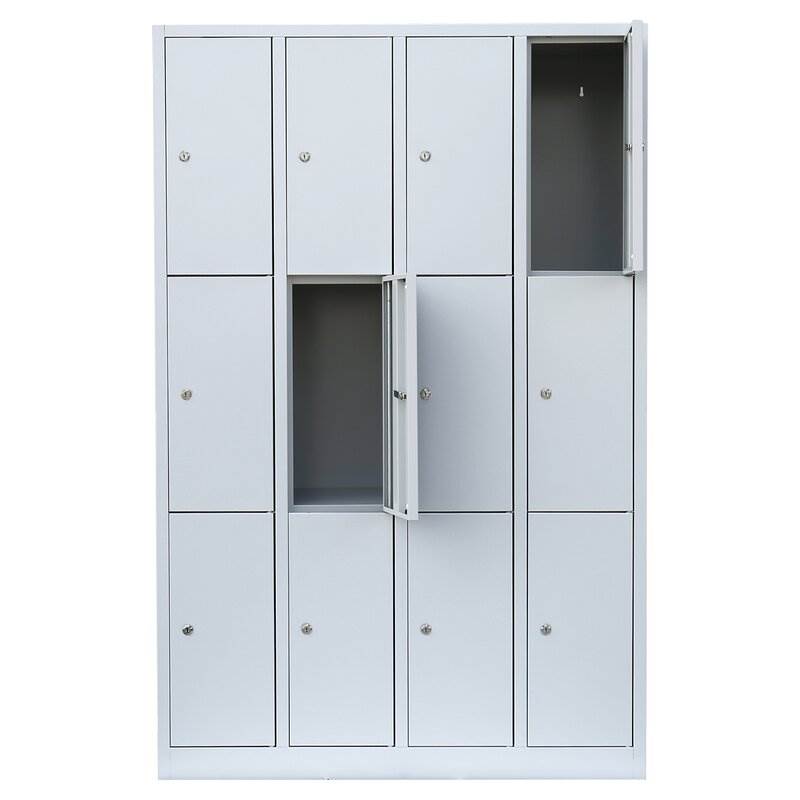 Produktbild Lüllmann Schließfachschrank 4 Abteile 12 Fächer 1800 x 1170 x 500 mm lichtgrau bild 3