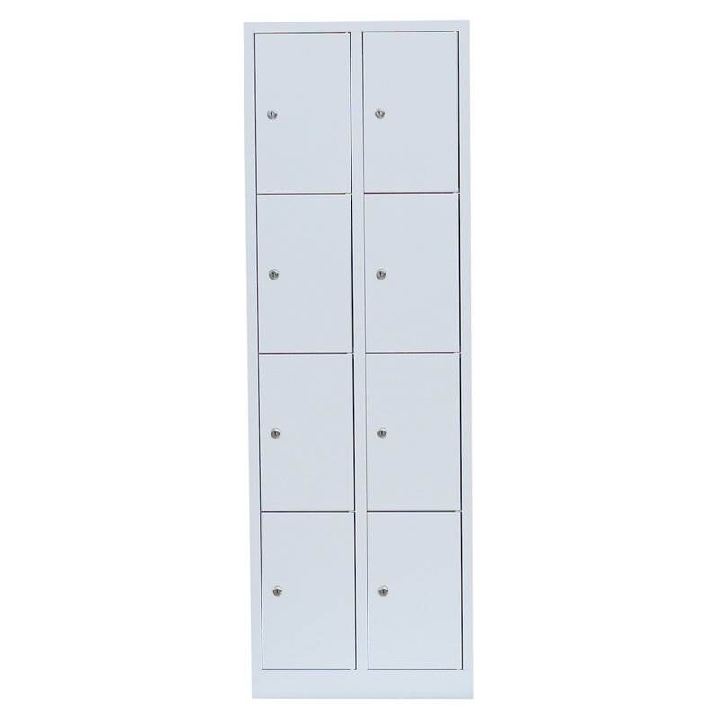 Produktbild Lüllmann Schließfachschrank 2 Abteile 8 Fächer 1800 x 600 x 500 mm in lichtgrau bild 2
