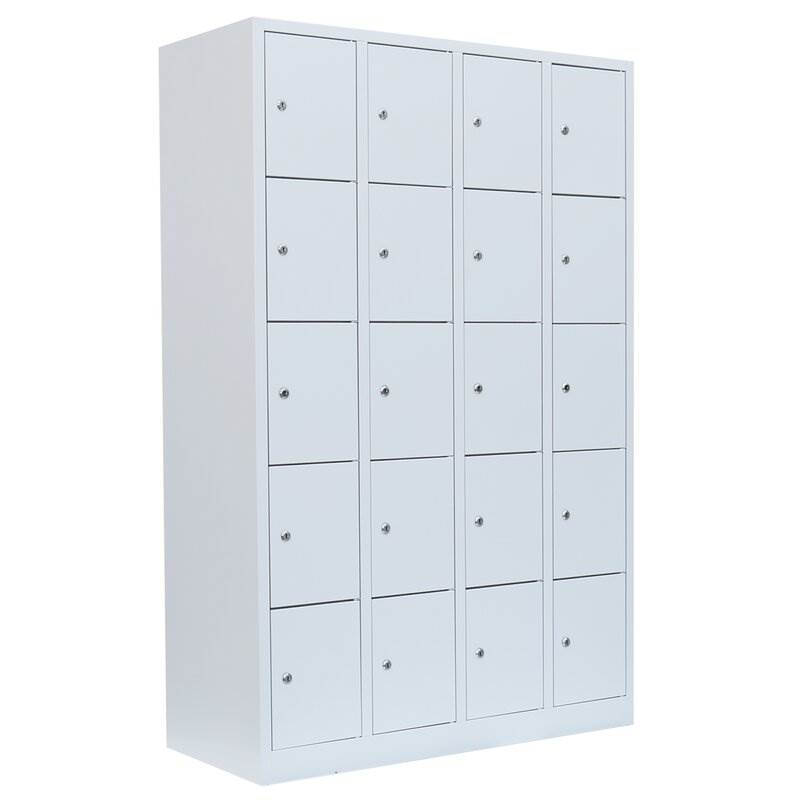Produktbild Lüllmann Schließfachschrank 4 Abteile 20 Fächer 1800 x 1170 x 500 mm in lichtgrau bild 1