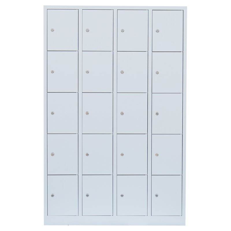 Produktbild Lüllmann Schließfachschrank 4 Abteile 20 Fächer 1800 x 1170 x 500 mm in lichtgrau bild 2