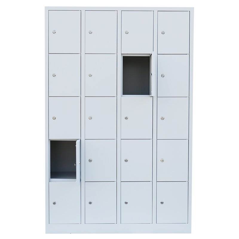 Produktbild Lüllmann Schließfachschrank 4 Abteile 20 Fächer 1800 x 1170 x 500 mm in lichtgrau bild 3