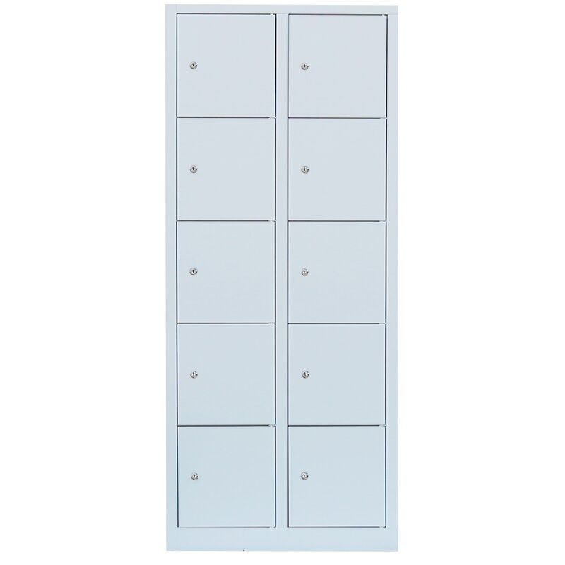 Produktbild Lüllmann XL Schließfachschrank 10 Fächer 1900 x 800 x 450 mm lichtgrau