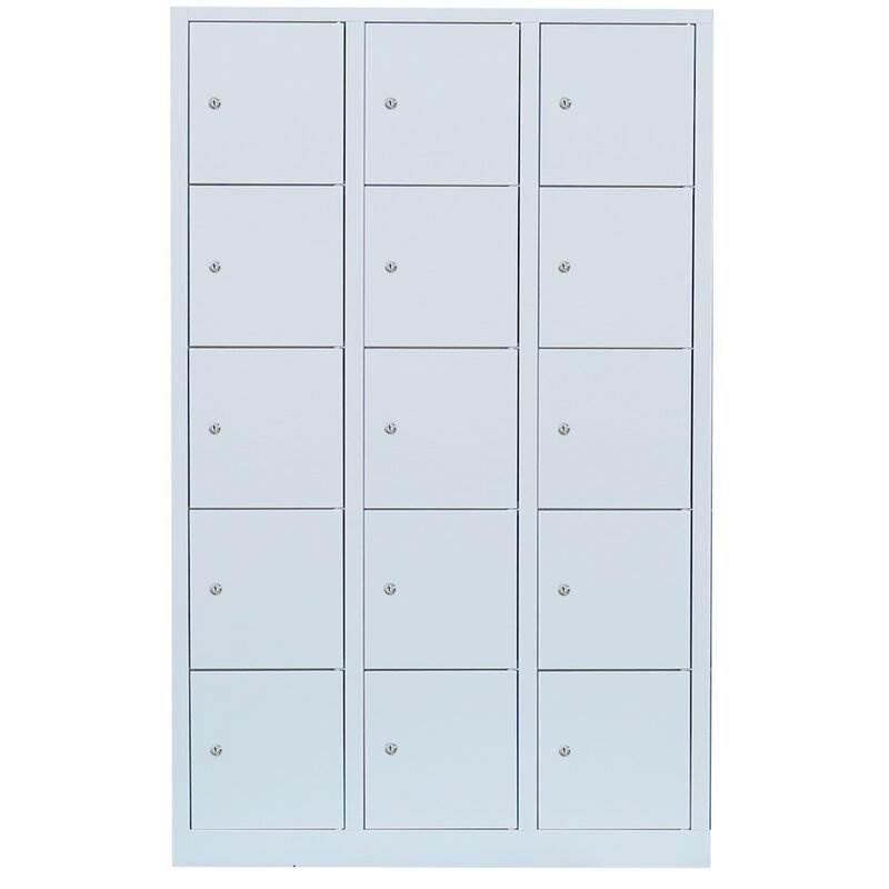Produktbild Lüllmann XL Schließfachschrank 15 Fächer 1900 x 1185 x 450 mm lichtgrau