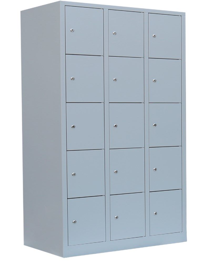 Produktbild Lüllmann XL Schließfachschrank 15 Fächer 1900 x 1185 x 450 mm lichtgrau bild 7