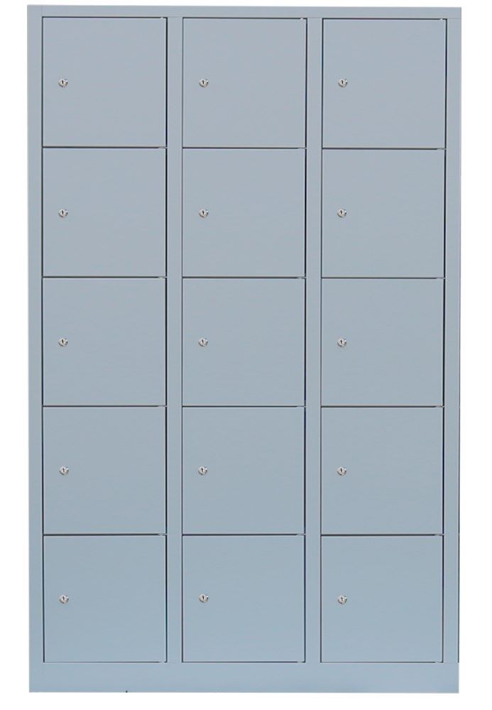Produktbild Lüllmann XL Schließfachschrank 15 Fächer 1900 x 1185 x 450 mm lichtgrau bild 9