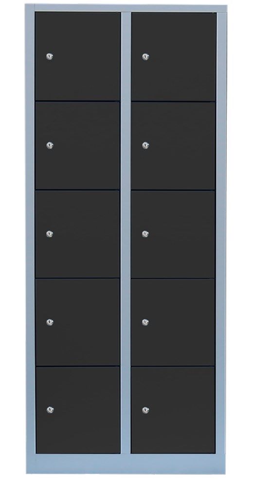 Produktbild Lüllmann XL Schließfachschrank 10 Fächer 1900 x 800 x 450 mm lichtgrau anth