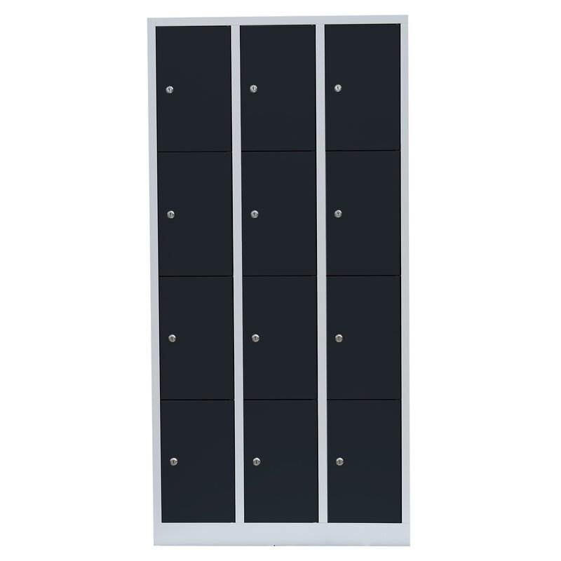 Produktbild Lüllmann Schließfachschrank 3 Abteile 12 Fächer 1800 x 885 x 500 mm bild 2