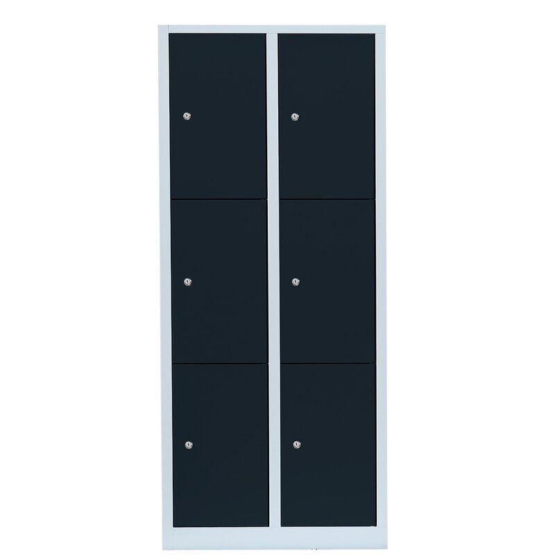 Produktbild Lüllmann Schließfachschrank 6 Fächer 1800 x 800 x 500 mm lichtgrau anthrazi