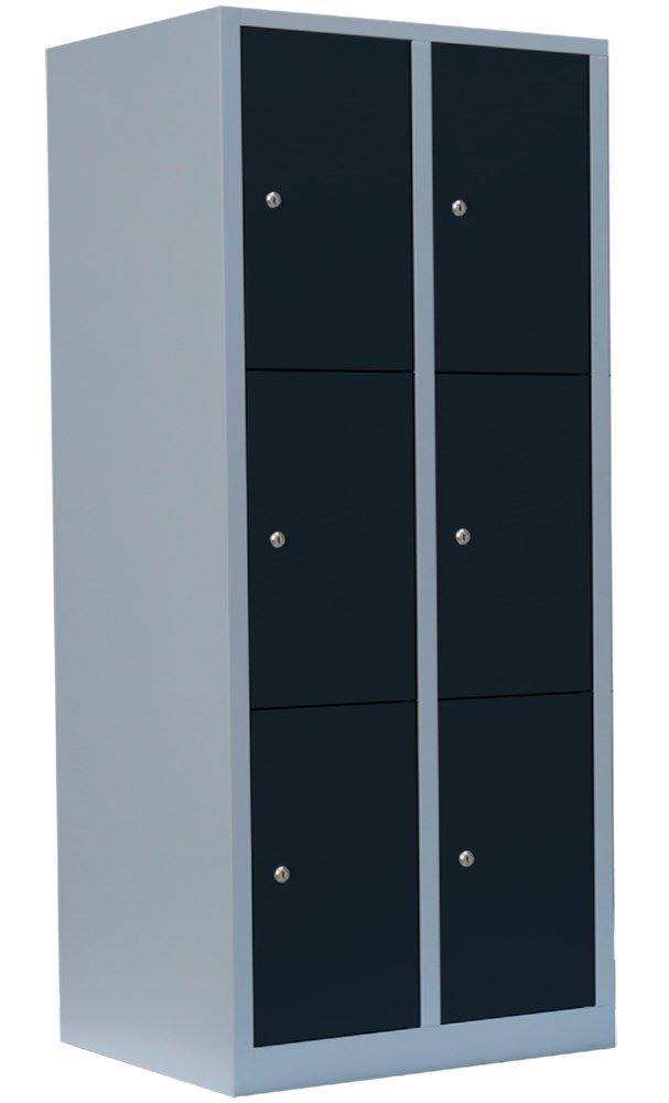 Produktbild Lüllmann Schließfachschrank 6 Fächer 1800 x 800 x 500 mm lichtgrau anthrazi bild 3