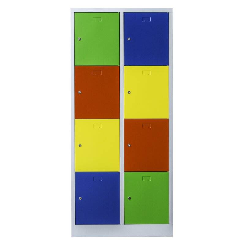 Produktbild Lüllmann Schließfachschrank 2 Abteile 8 Fächer 1800 x 800 x 500 mm in bunt bild 2
