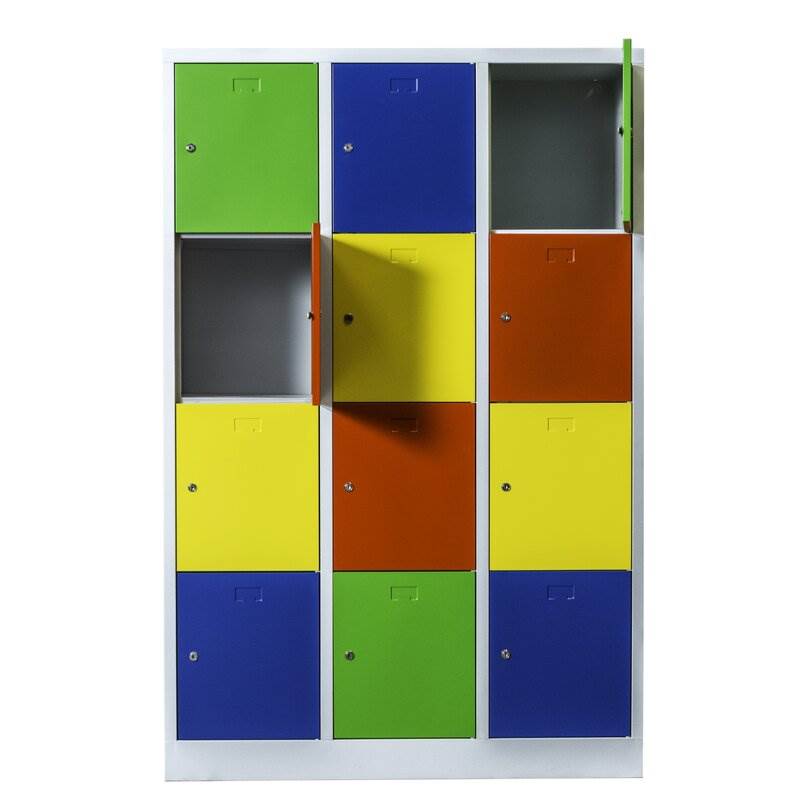 Produktbild Lüllmann Schließfachschrank 3 Abteile 12 Fächer 1800 x 1185 x 500 mm in bunt bild 3