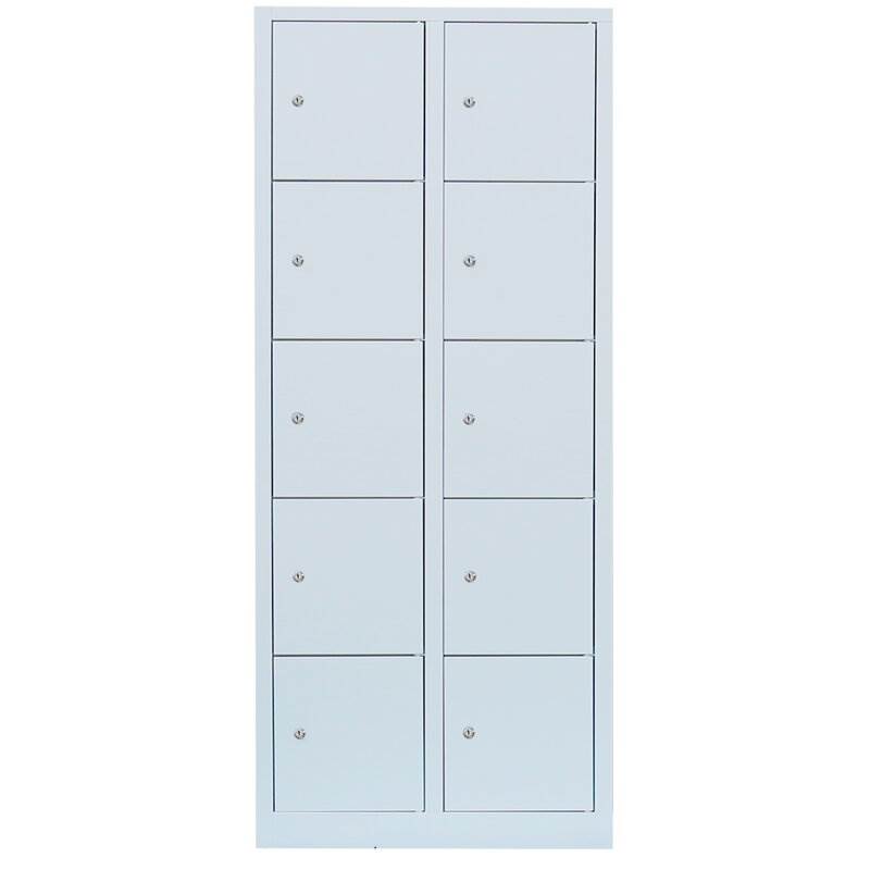 Produktbild Lüllmann XL Schließfachschrank 2 Abteile 10 Fächer 1900 x 800 x 450 mm bild 2