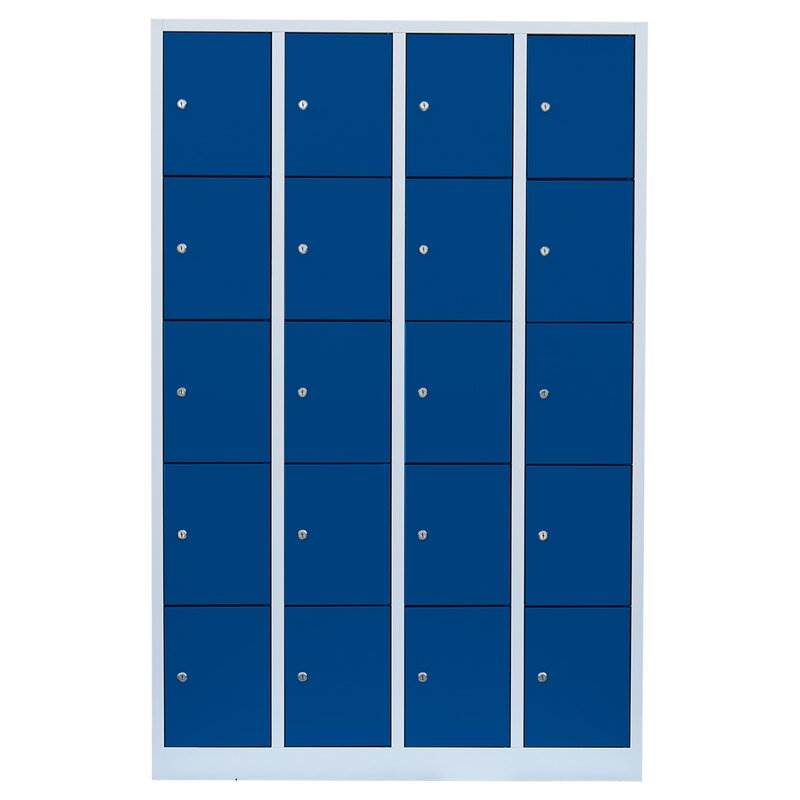 Produktbild Lüllmann Schließfachschrank 4 Abteile 20 Fächer 1800 x 1170 x 500 mm lichtgrau enzianblau bild 2