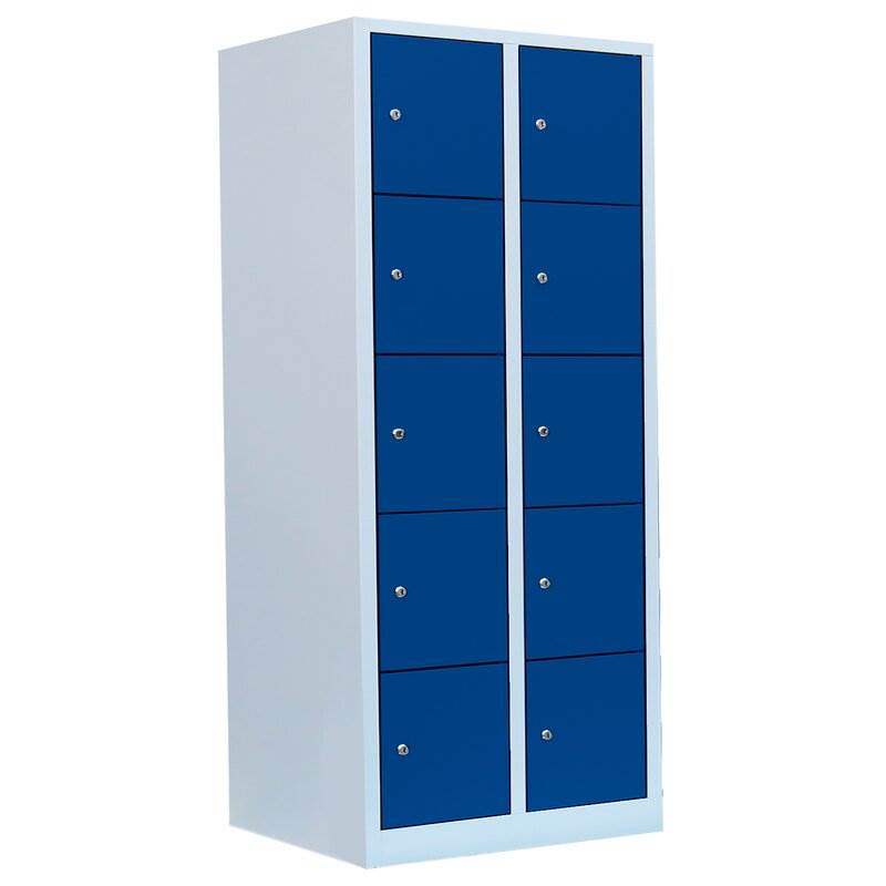 Produktbild Lüllmann Schließfachschrank 2 Abteile 10 Fächer 1800 x 800 x 500 mm