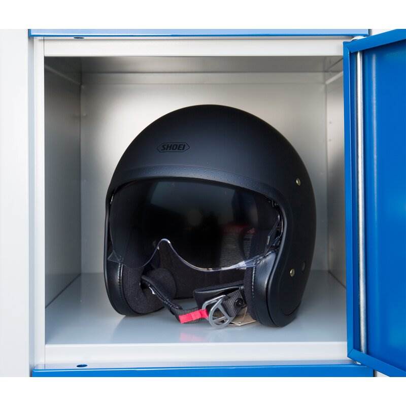 Produktbild Lüllmann Schließfachschrank 2 Abteile 8 Fächer 1800 x 800 x 500 mm lichtgrau enzianblau bild 3