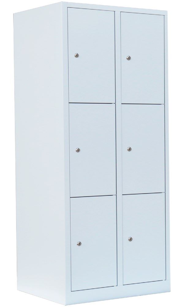 Produktbild Lüllmann Schließfachschrank 6 Fächer 1800 x 800 x 500 mm signalweiß bild 3
