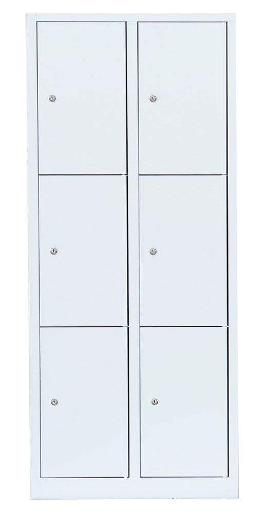 Produktbild Lüllmann Schließfachschrank 6 Fächer 1800 x 800 x 500 mm signalweiß bild 4
