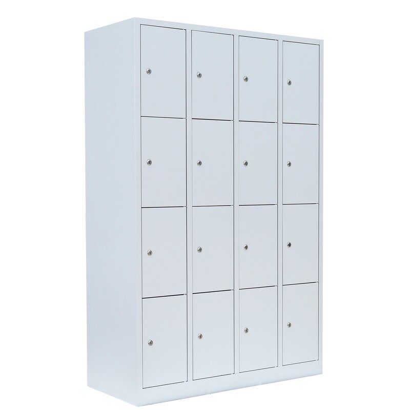 Produktbild Lüllmann Schließfachschrank 4 Abteile 16 Fächern 1800 x 1170 x 500 mm lichtgrau bild 2