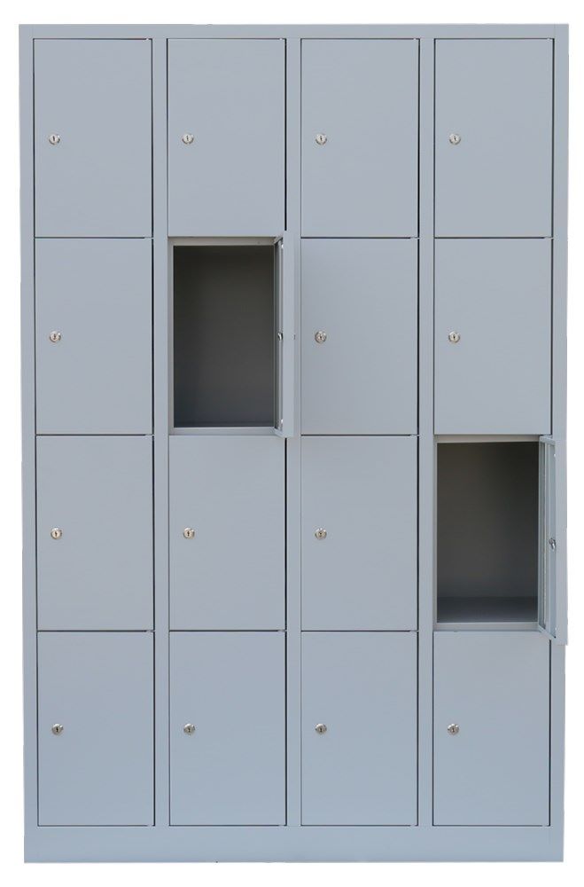 Produktbild Lüllmann Schließfachschrank 4 Abteile 16 Fächern 1800 x 1170 x 500 mm lichtgrau bild 8