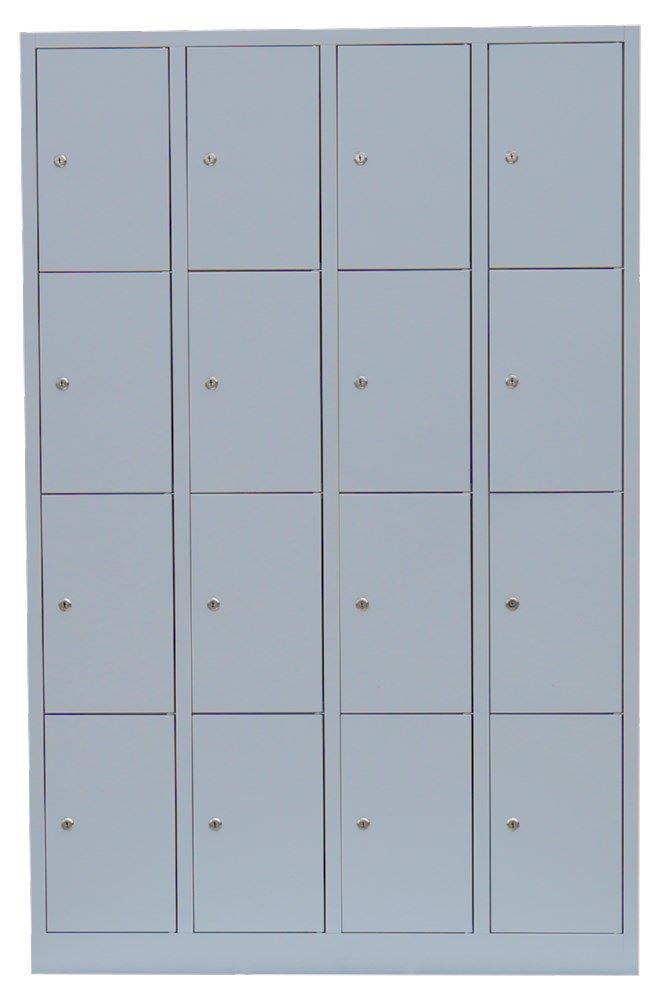Produktbild Lüllmann Schließfachschrank 4 Abteile 16 Fächern 1800 x 1170 x 500 mm lichtgrau bild 9