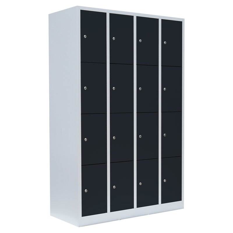 Produktbild Lüllmann Schließfachschrank 4 Abteile 16 Fächern 1800 x 1170 x 500 mm