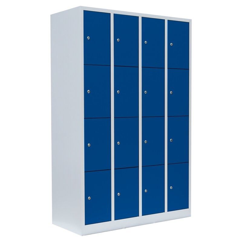 Produktbild Lüllmann Schließfachschrank 16 Fächern 1800 x 1170 x 500 mm lichtgrau enzia bild 2