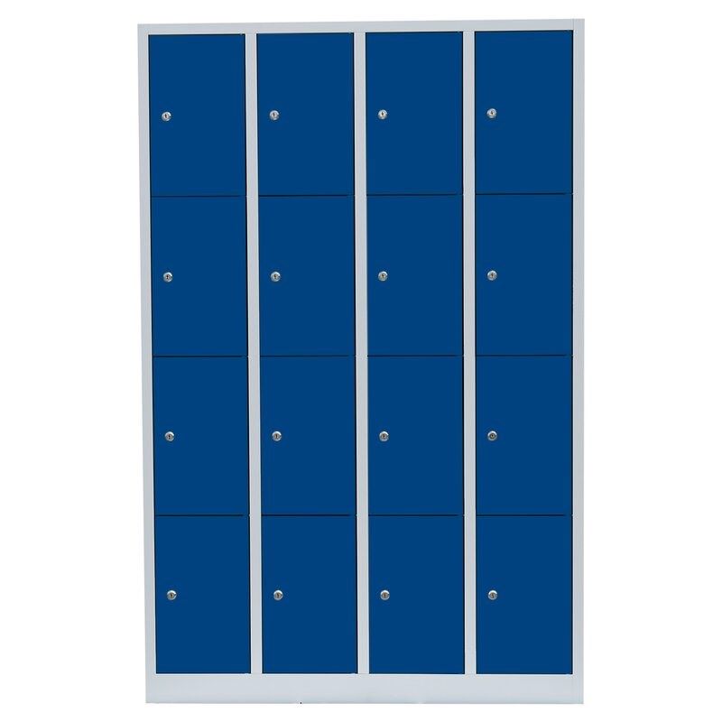 Produktbild Lüllmann Schließfachschrank 16 Fächern 1800 x 1170 x 500 mm lichtgrau enzia bild 1