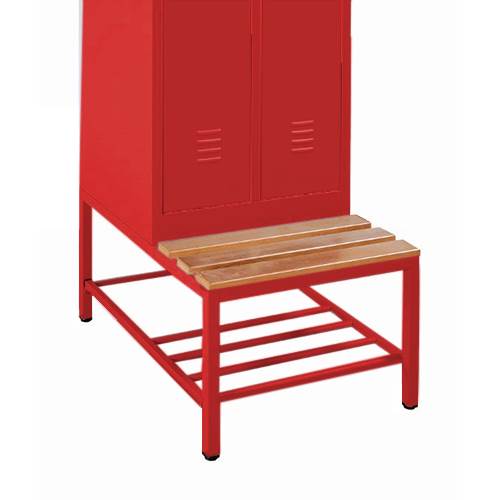 Produktbild Lüllmann Sitzbankuntergestell mit Schuhrost für Feuerwehrspind mit 1 Abteil in Feuerrot