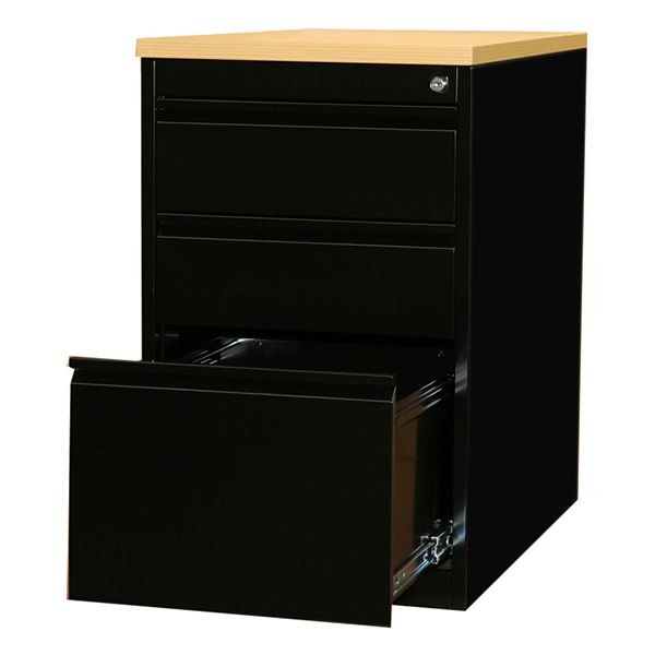 Produktbild Lüllmann Standcontainer 3 Schubladen 750 x 460 x 790 mm tiefschwarz ahorn