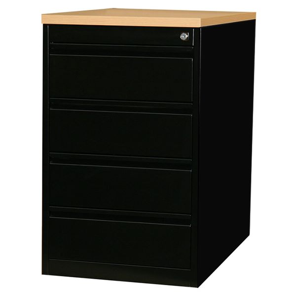 Produktbild Lüllmann Standcontainer 4 Schubladen 750 x 460 x 790 mm tiefschwarz buche