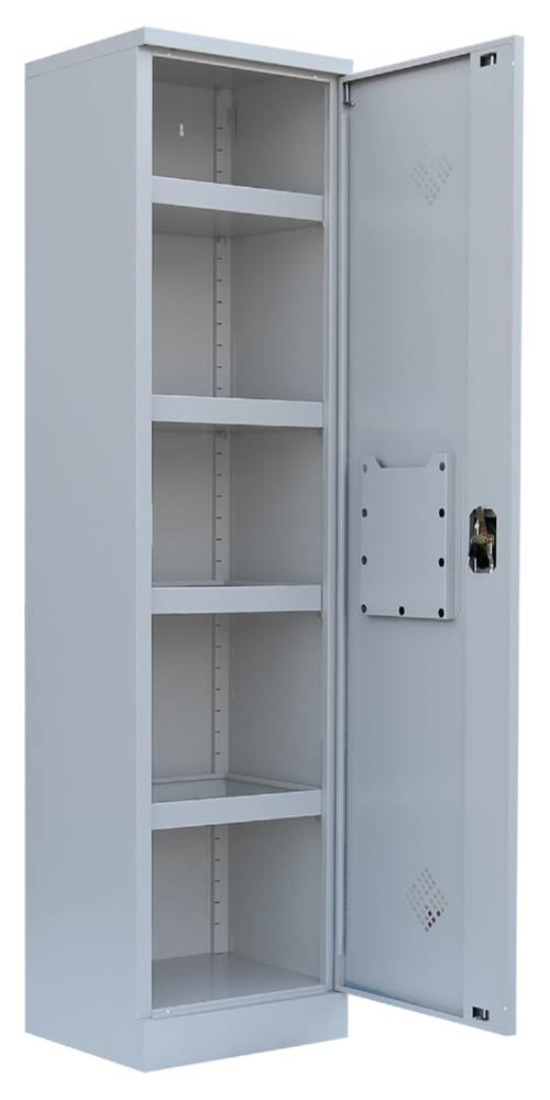 Produktbild Lüllmann Umweltschrank 1 Tür 4 Wannenböden 1950 x 500 x 422 mm in lichtgrau bild 3