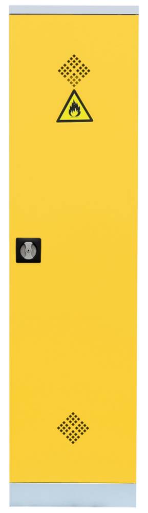 Produktbild Lüllmann Umweltschrank 1 Tür 4 Wannenböden 1950 x 500 x 422 mm lichtgrau mit rapsgelb bild 2